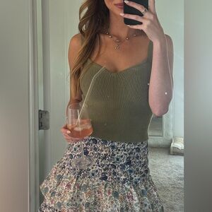 Abercrombie & Fitch Olive Asymmetrical Top